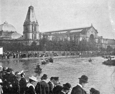 A View of the Alexandra Palace from a Corner of the Lake by English Photographer